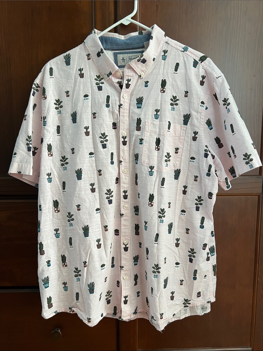 Original Penguin Cactus Agave Print Button Down Shirt Mens XXL Heritage Slim Fit